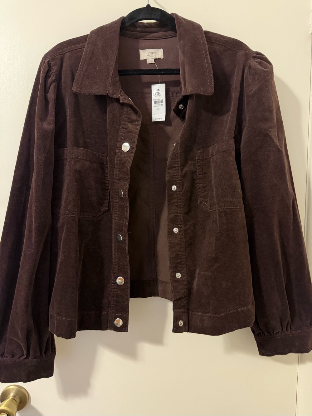 NWT LOFT Outlet Women’s Brown Corduroy Button-Front Jacket